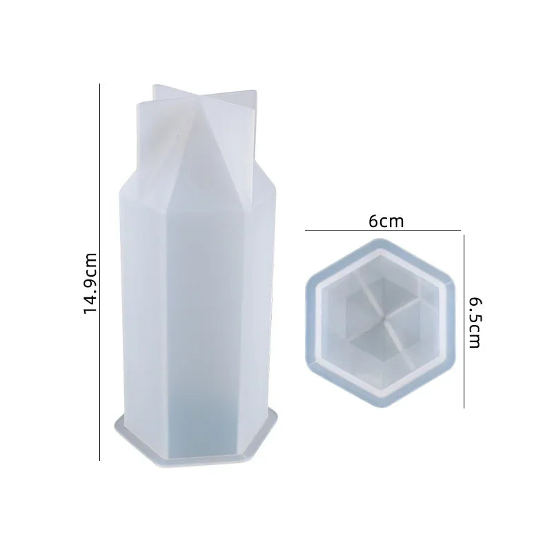 Crystal Resin Molds Hexagonal Cone Centrum Cuboid Molds Silicone Resin Mold, Cube Resin Mold for Jewelry Making Handcrafts DIY T