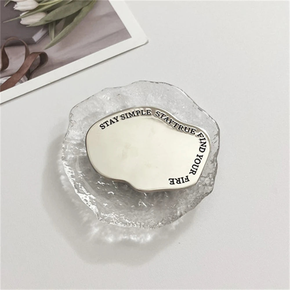 Irregular 3D Metal Make Up Mirror Grip Tok Griptok Korean Phone Holder Ring For iPhone Universal Accessories Phone Stand Bracket