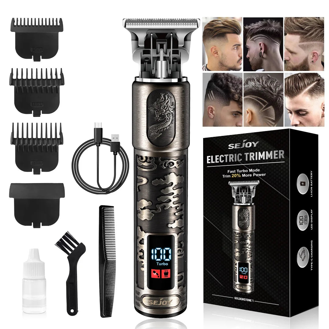 Sejoy Hair Clippers for Men Cordless Professional Electric Trimmers Rechargeable lLED Display Hair Cutting Kits