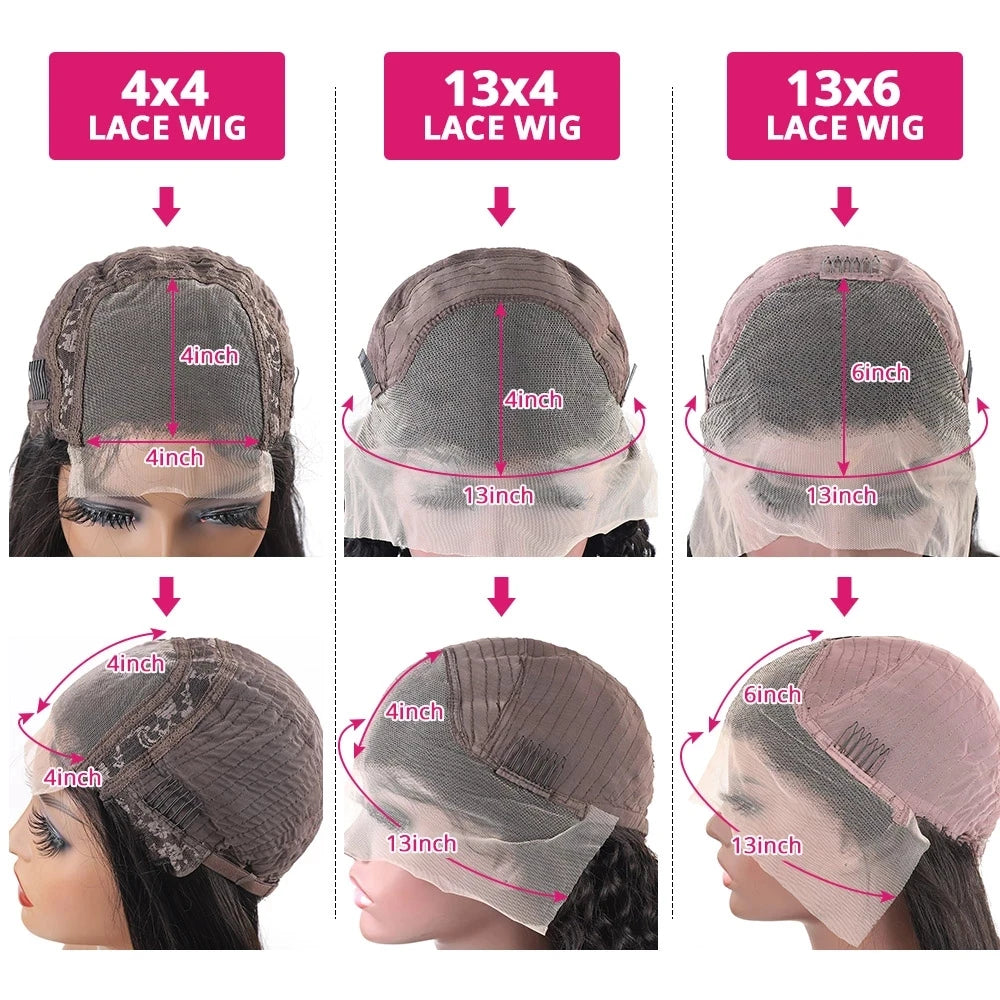 Curly Wave Frontal Wig 13x4 HD Lace Front Wig human hair Brazilian Loose Curly Water Wave Glueless Pre Cut Wigs For Women