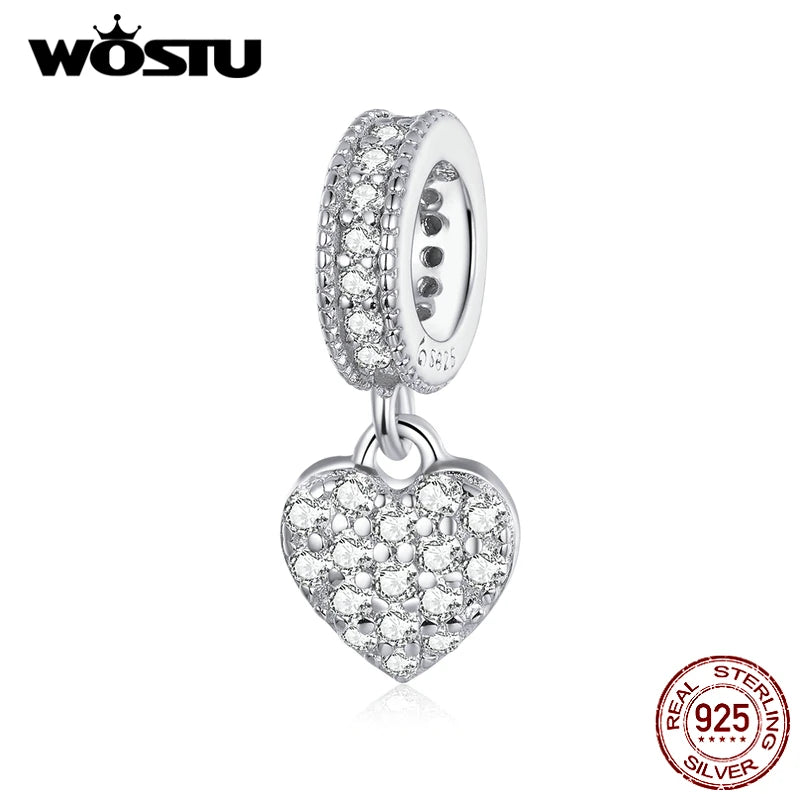 WOSTU Authentic 925 Sterling Silver Hot Sale Endless Love Charm Pendant Fit Bracelet Women Party Fashion DIY Jewelry Gift Making