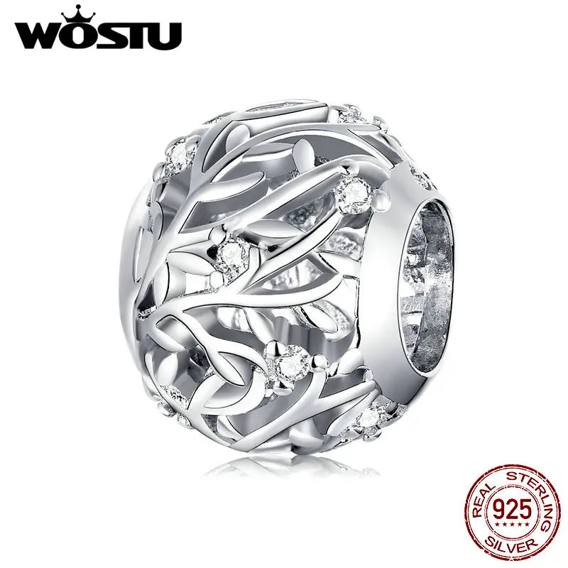 WOSTU Authentic 925 Sterling Silver Hot Sale Endless Love Charm Pendant Fit Bracelet Women Party Fashion DIY Jewelry Gift Making