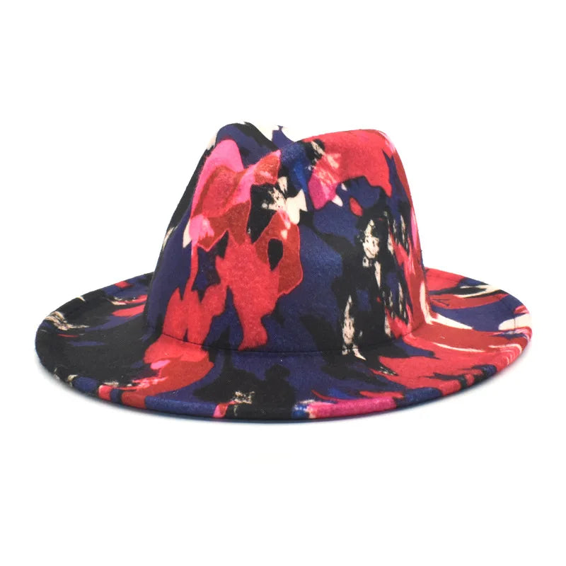 Colorful Wide Brim New Style Church Derby Top Hat Panama Felt Fedoras Hat for Men Women artificial wool British style Jazz Cap