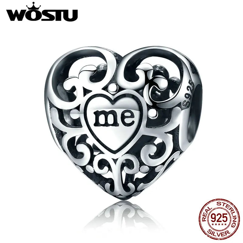 WOSTU Authentic 925 Sterling Silver Hot Sale Endless Love Charm Pendant Fit Bracelet Women Party Fashion DIY Jewelry Gift Making