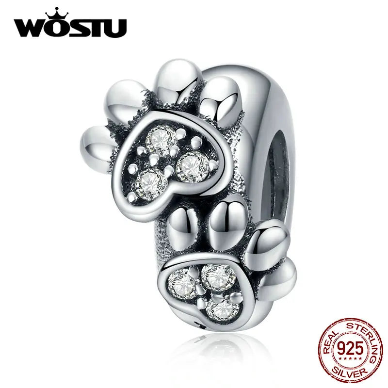 WOSTU Authentic 925 Sterling Silver Hot Sale Endless Love Charm Pendant Fit Bracelet Women Party Fashion DIY Jewelry Gift Making