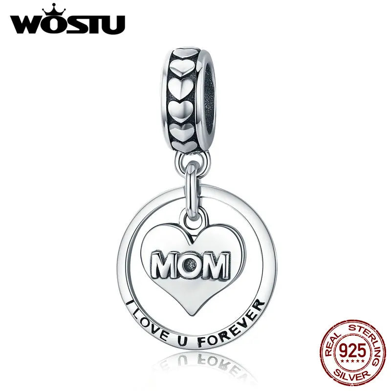 WOSTU Authentic 925 Sterling Silver Hot Sale Endless Love Charm Pendant Fit Bracelet Women Party Fashion DIY Jewelry Gift Making
