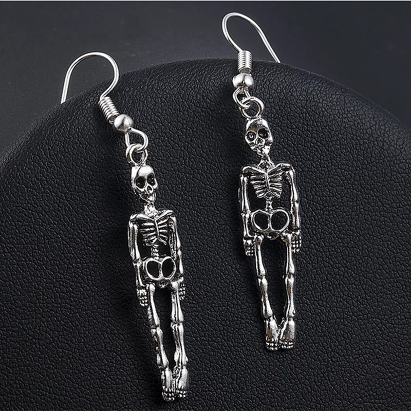Halloween Vintage Skeleton Skull Dangle Earrings for Women Jewelry Party Gifts Aretes De Mujer Modernos 2022