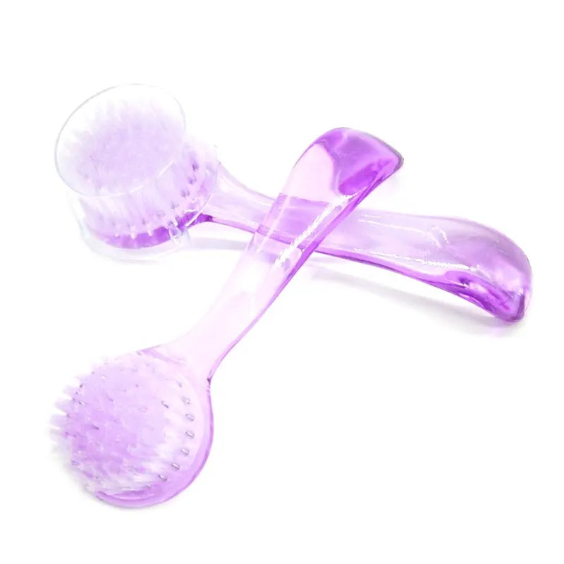 New Plastic Nail Brush Soft Remove Dust Make Up Washing Brushes Dust Round Head Powder Clean With Cap Pedicure