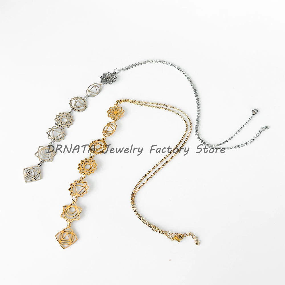 Stainless steel hollow out long charm pendant for women ladies girls sliver gold color clavicle chain necklace personality jewel