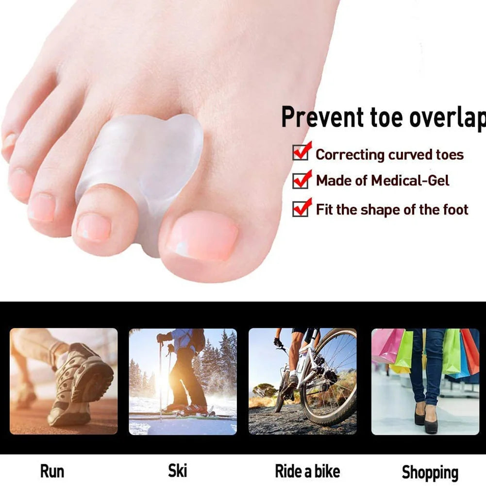 Daily Toe Bone Orthotics 2pcs SEBS Toe Separator Split Ring Pad Overlap Thumb Hallux Valgus Correction Corrector Tools