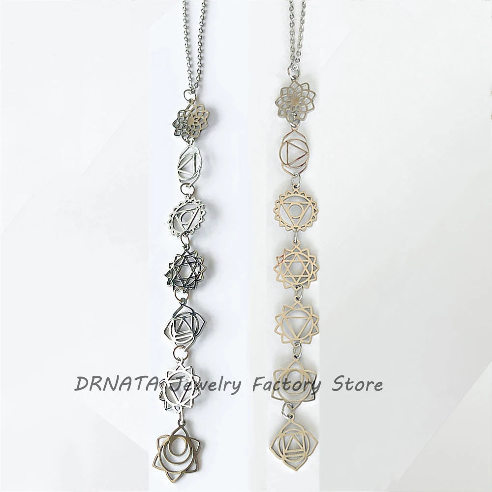 Stainless steel hollow out long charm pendant for women ladies girls sliver gold color clavicle chain necklace personality jewel