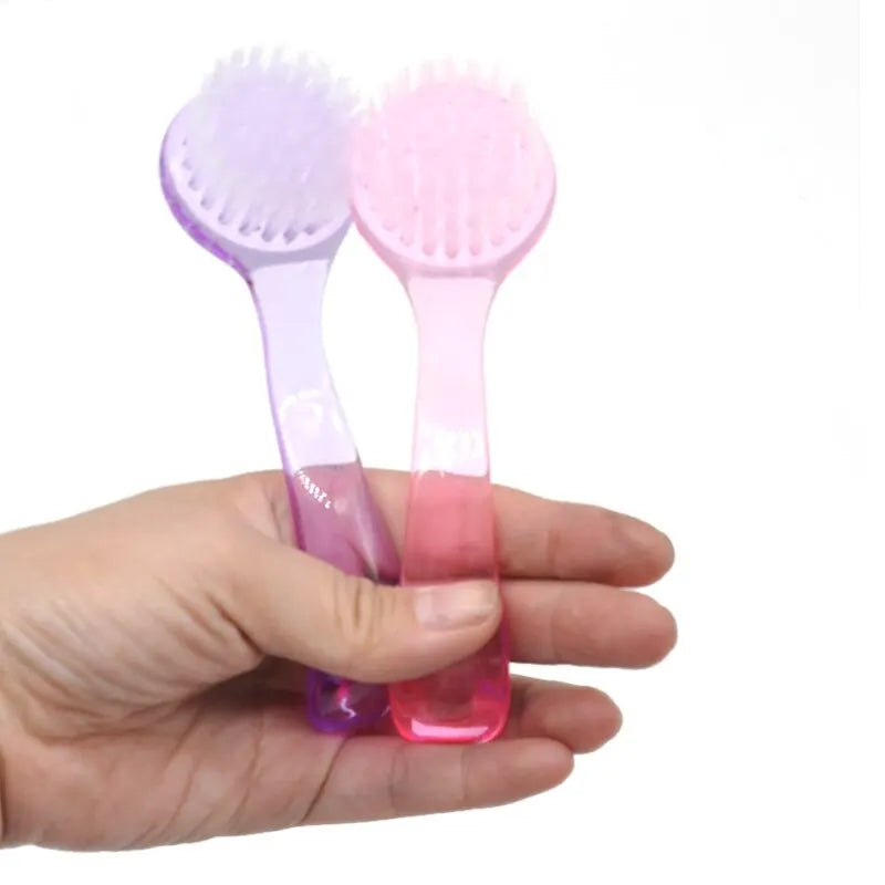 New Plastic Nail Brush Soft Remove Dust Make Up Washing Brushes Dust Round Head Powder Clean With Cap Pedicure