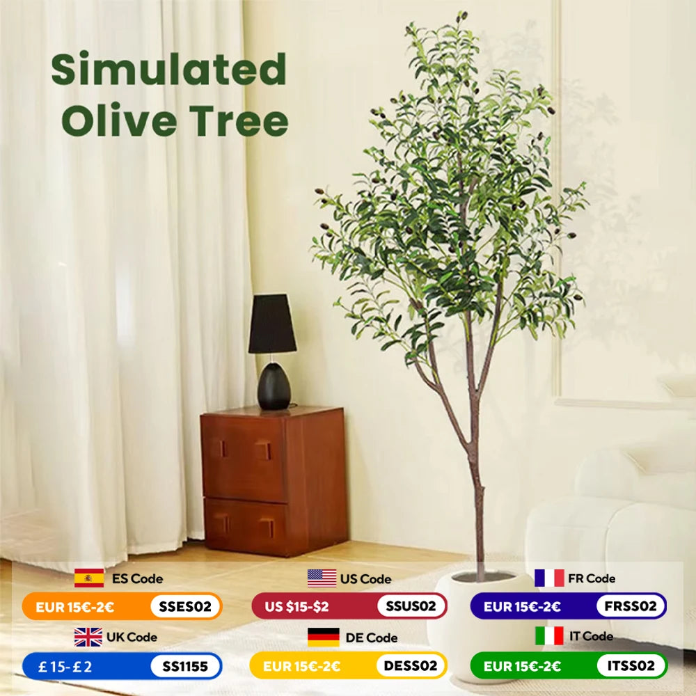 Realistic Artificial Olive Tree, Lifelike Faux Olive Plant for Home, Office, Garden Décor