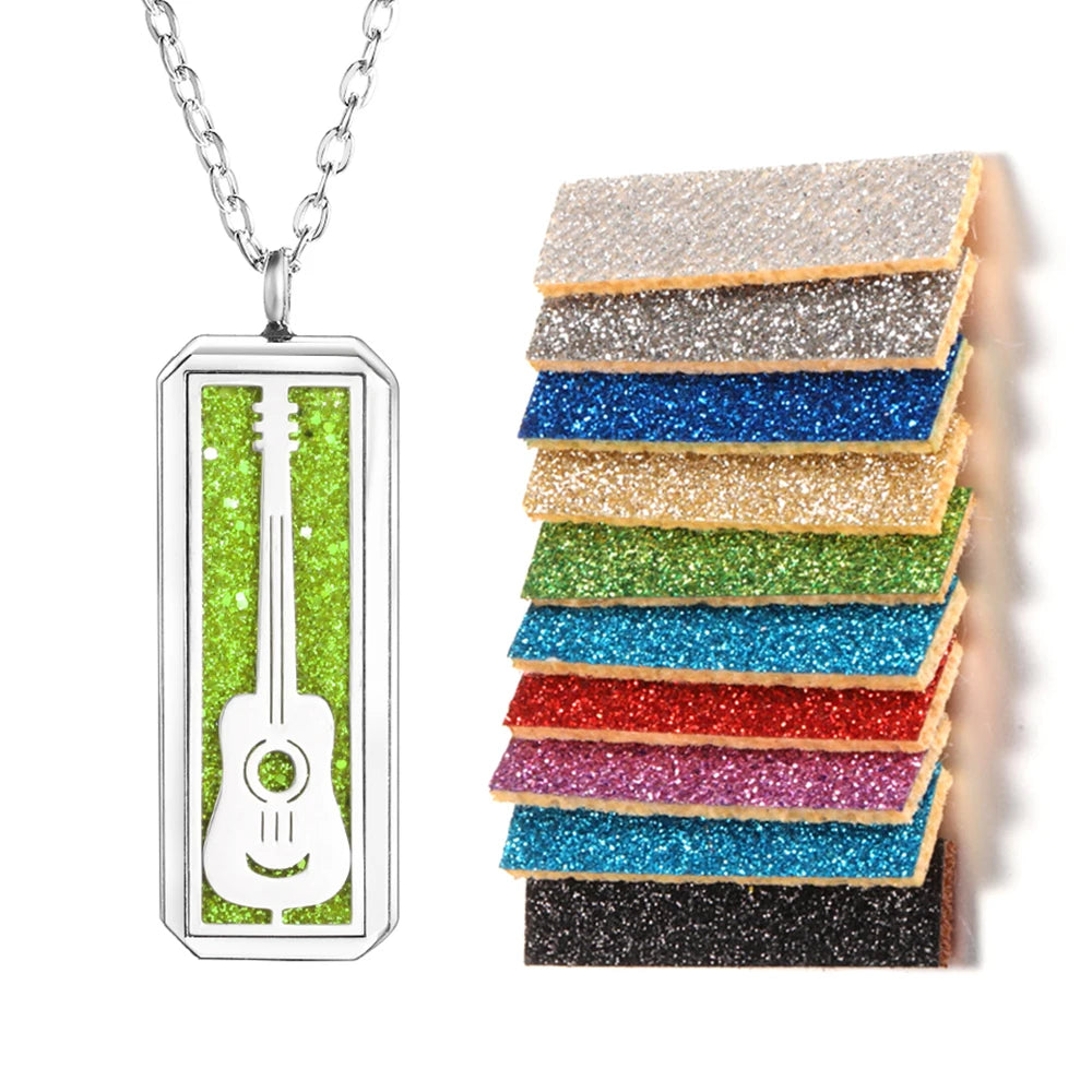 Rectangle Pendant Stainless Steel Magnetic Perfume Necklace Aromatherapy Essential Oil Diffuser Locket Fashion Necklace Jewelry