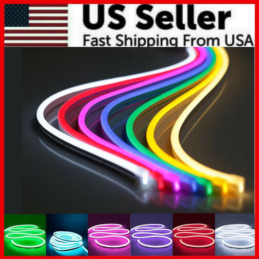 1M 2M 3M 5M 12V Flexible Neon LED Strip Waterproof USA Silicone Tube Sign Illuminated LED Strip