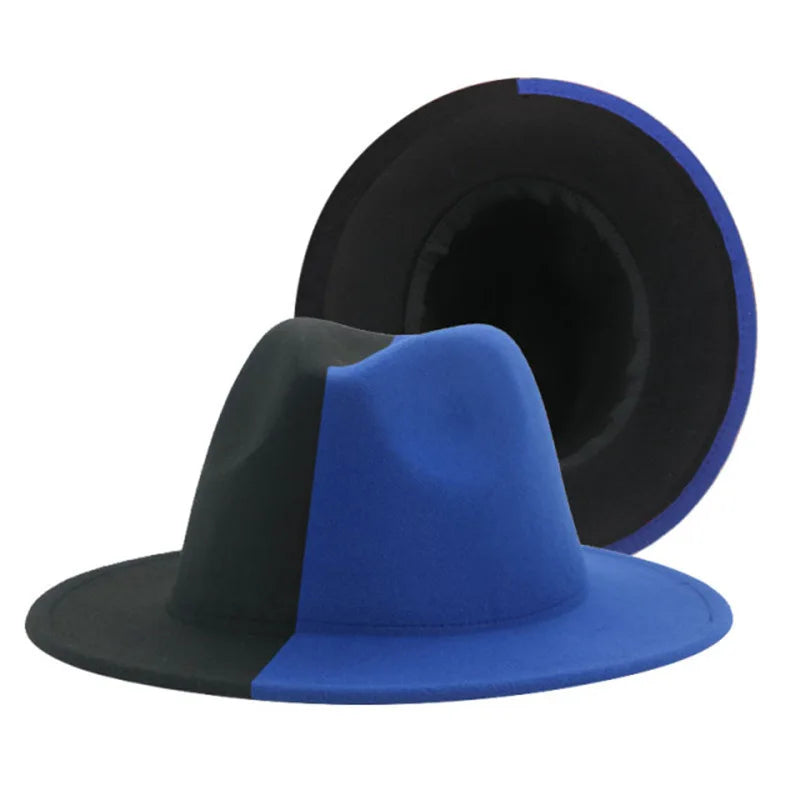 Colorful Wide Brim New Style Church Derby Top Hat Panama Felt Fedoras Hat for Men Women artificial wool British style Jazz Cap