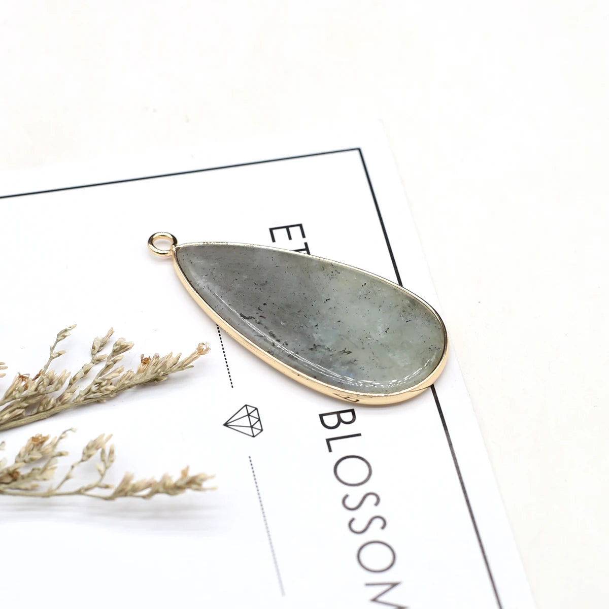 Natural Stone Pendants Water Drop Labradorite Amethyst for Trendy Jewelry Making DIY Women Necklace Accessory