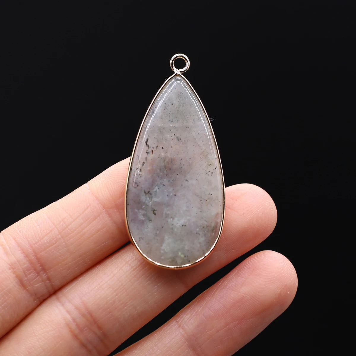 Natural Stone Pendants Water Drop Labradorite Amethyst for Trendy Jewelry Making DIY Women Necklace Accessory
