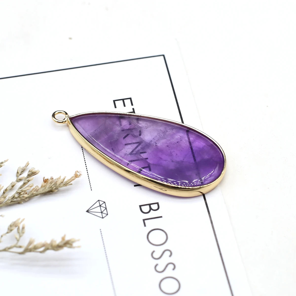 Natural Stone Pendants Water Drop Labradorite Amethyst for Trendy Jewelry Making DIY Women Necklace Accessory