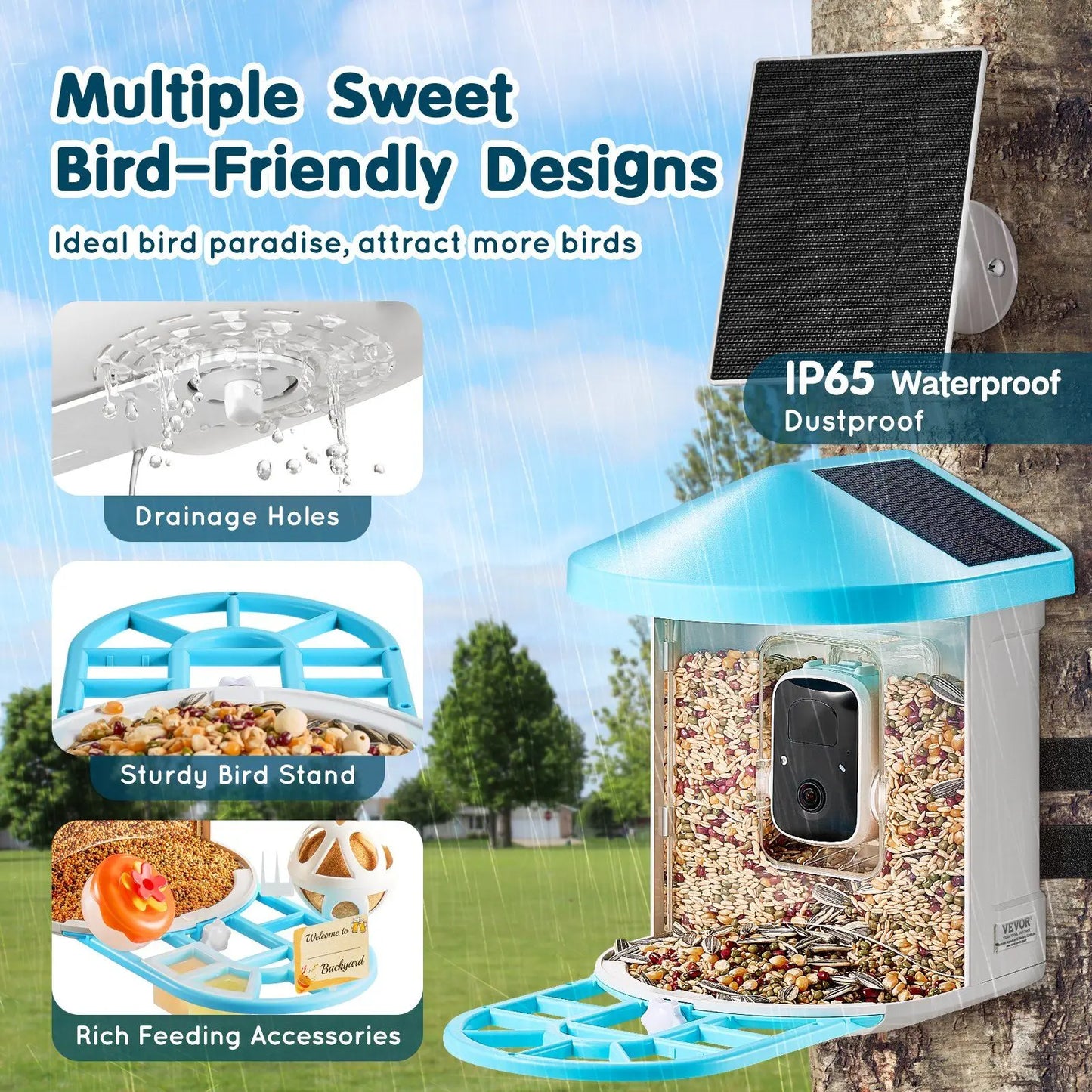 Solar-Powered Smart Bird Feeder with AI Camera Identifies 10000+ Bird Species