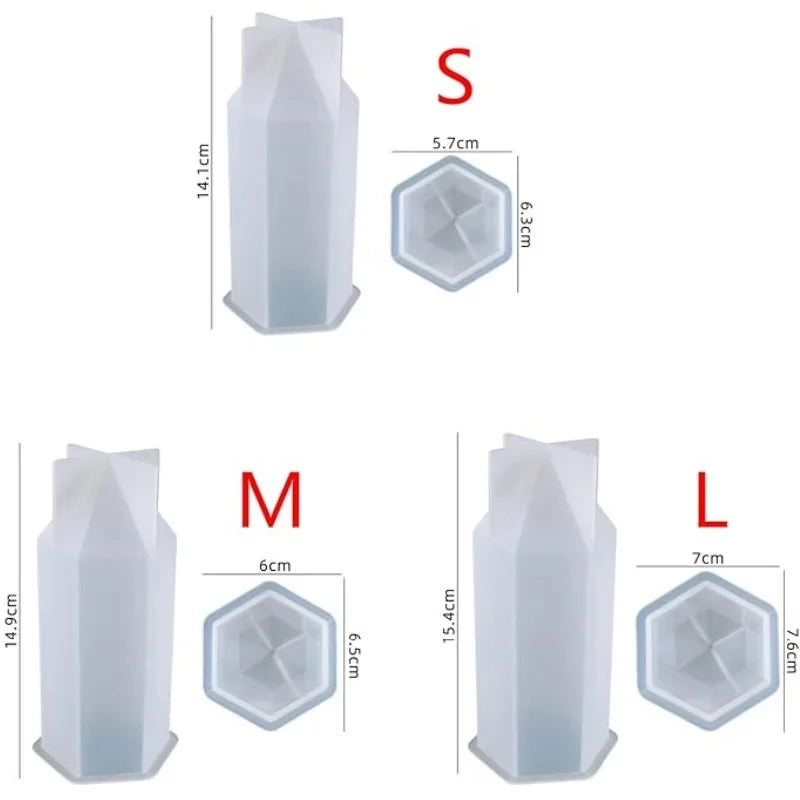 Crystal Resin Molds Hexagonal Cone Centrum Cuboid Molds Silicone Resin Mold, Cube Resin Mold for Jewelry Making Handcrafts DIY T