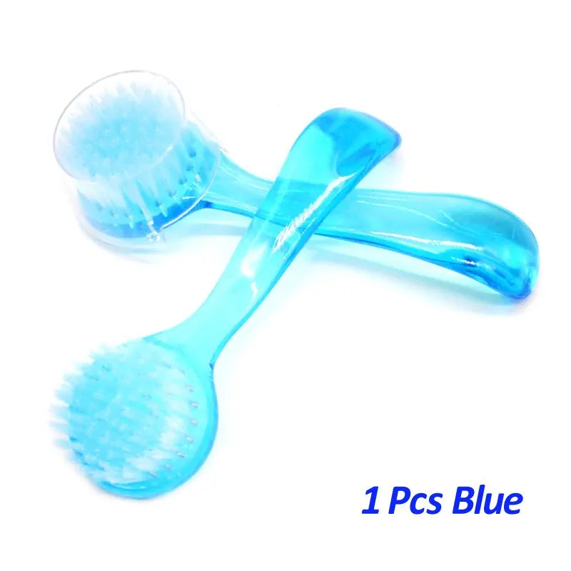 New Plastic Nail Brush Soft Remove Dust Make Up Washing Brushes Dust Round Head Powder Clean With Cap Pedicure