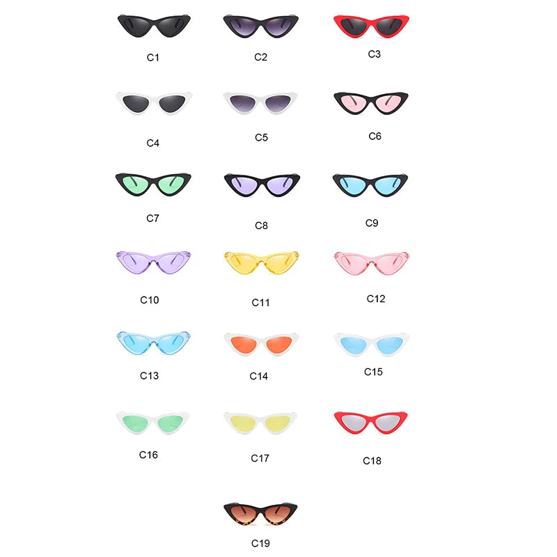 New fashion white small frame sunglasses Personlity designer Cute women trend sunglasses Cat Eye Shades For Women Sexy Oculos