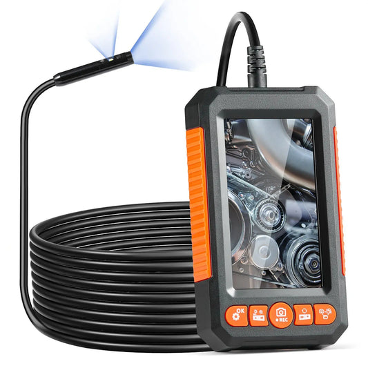 Dual Lens Borescope Endoscope Camera with Lights 16.4FT Cable & 4.3' Screen for Cars & Vehicles
