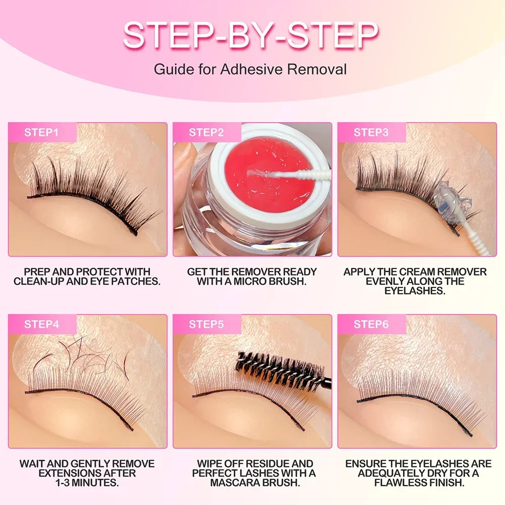 Eyelash Extension Glue Remover Non-irritating Quick Drying Adhesive Transparent Gel Remover Eye Lashes Make Up Remover Tool