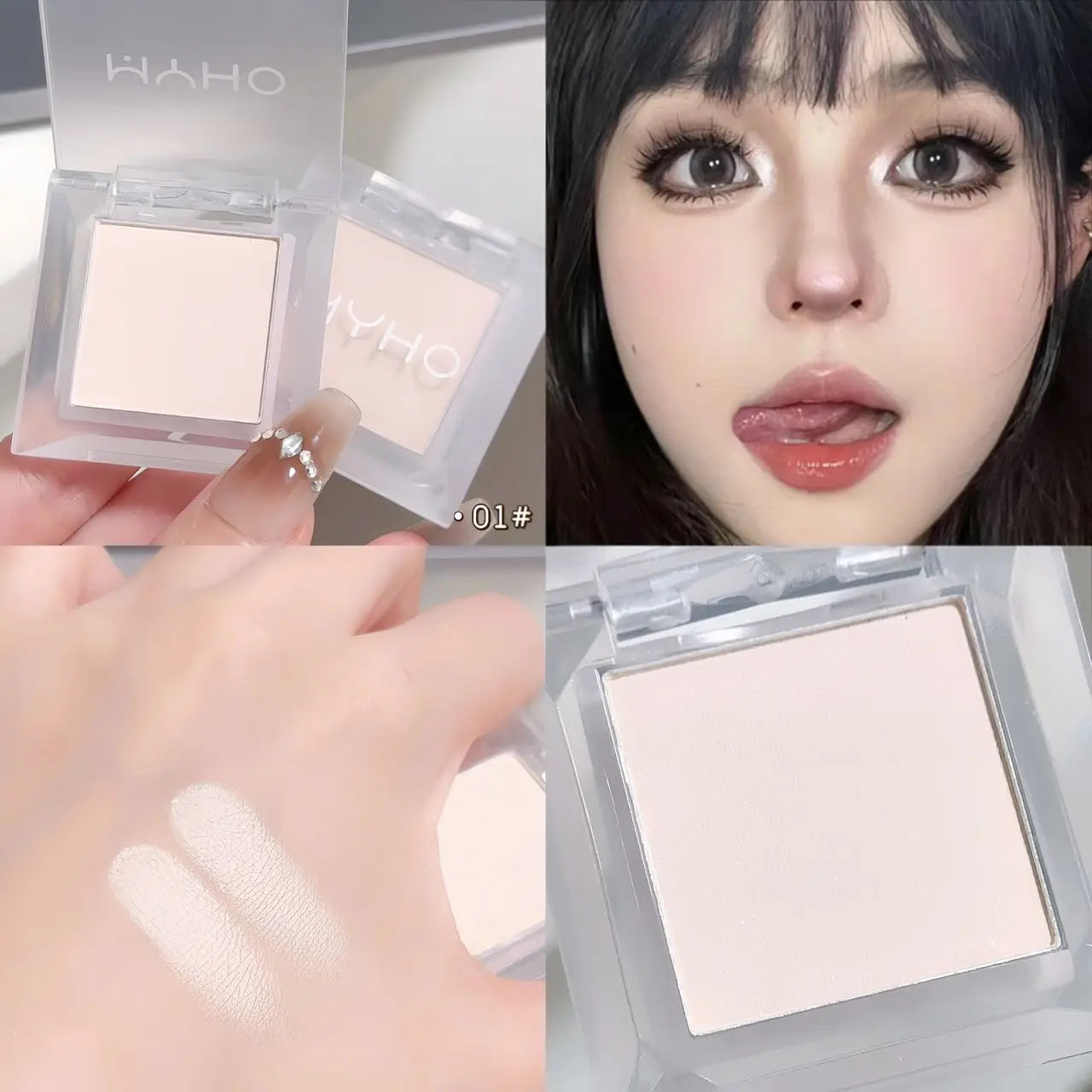 Monochrome White Jade Highlighter Eye Shadow Palette Waterproof Matte White Brighten Eye Head Lying Silkworm Eyeshadow Make Up