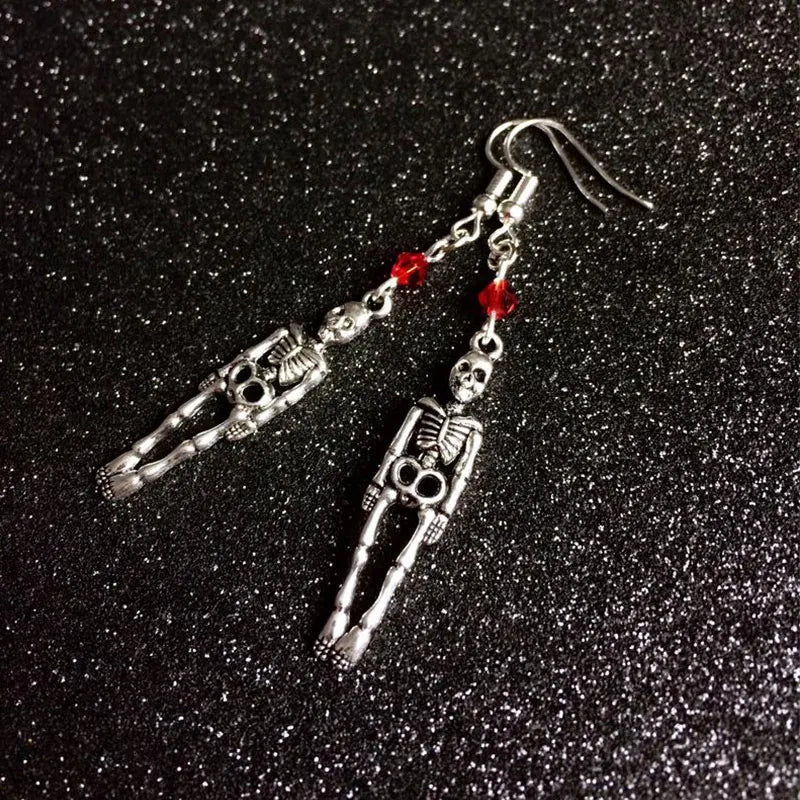 Halloween Vintage Skeleton Skull Dangle Earrings for Women Jewelry Party Gifts Aretes De Mujer Modernos 2022