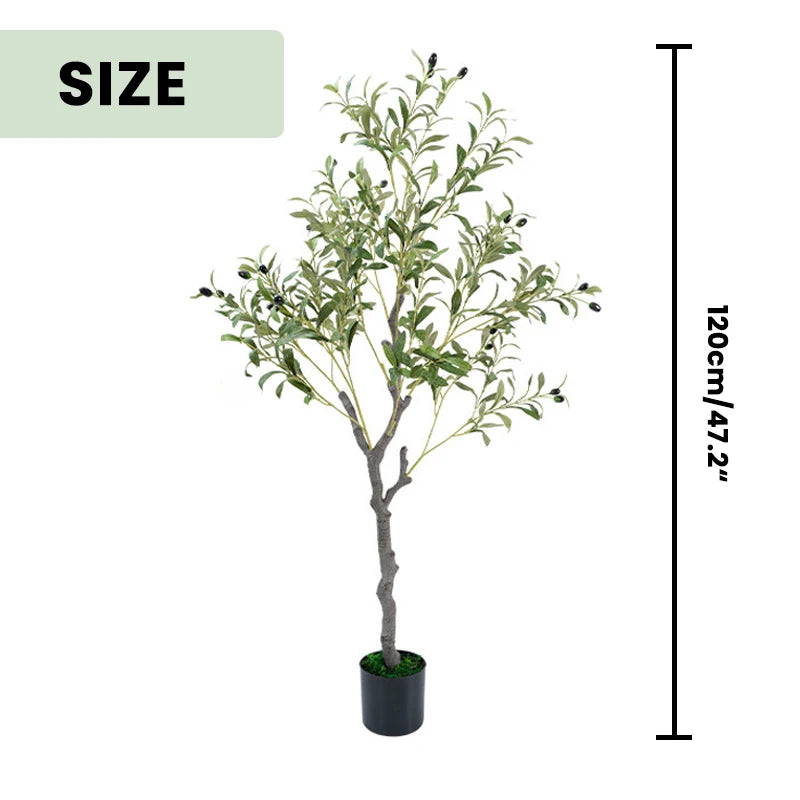 Realistic Artificial Olive Tree, Lifelike Faux Olive Plant for Home, Office, Garden Décor