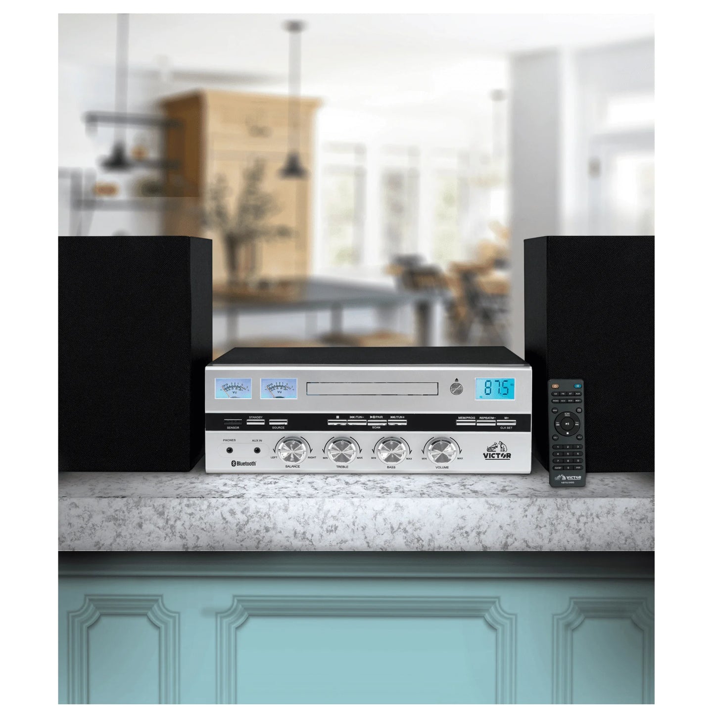 Victor Milwaukee II Desktop for Bluetooth Home Theater System with CD & Stereo Features