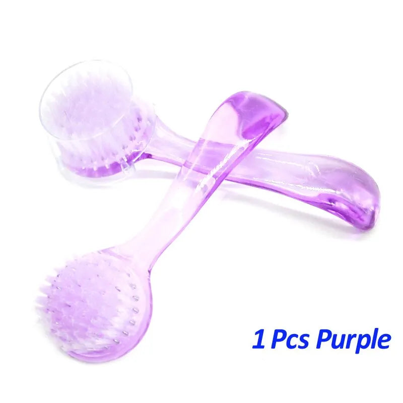 New Plastic Nail Brush Soft Remove Dust Make Up Washing Brushes Dust Round Head Powder Clean With Cap Pedicure