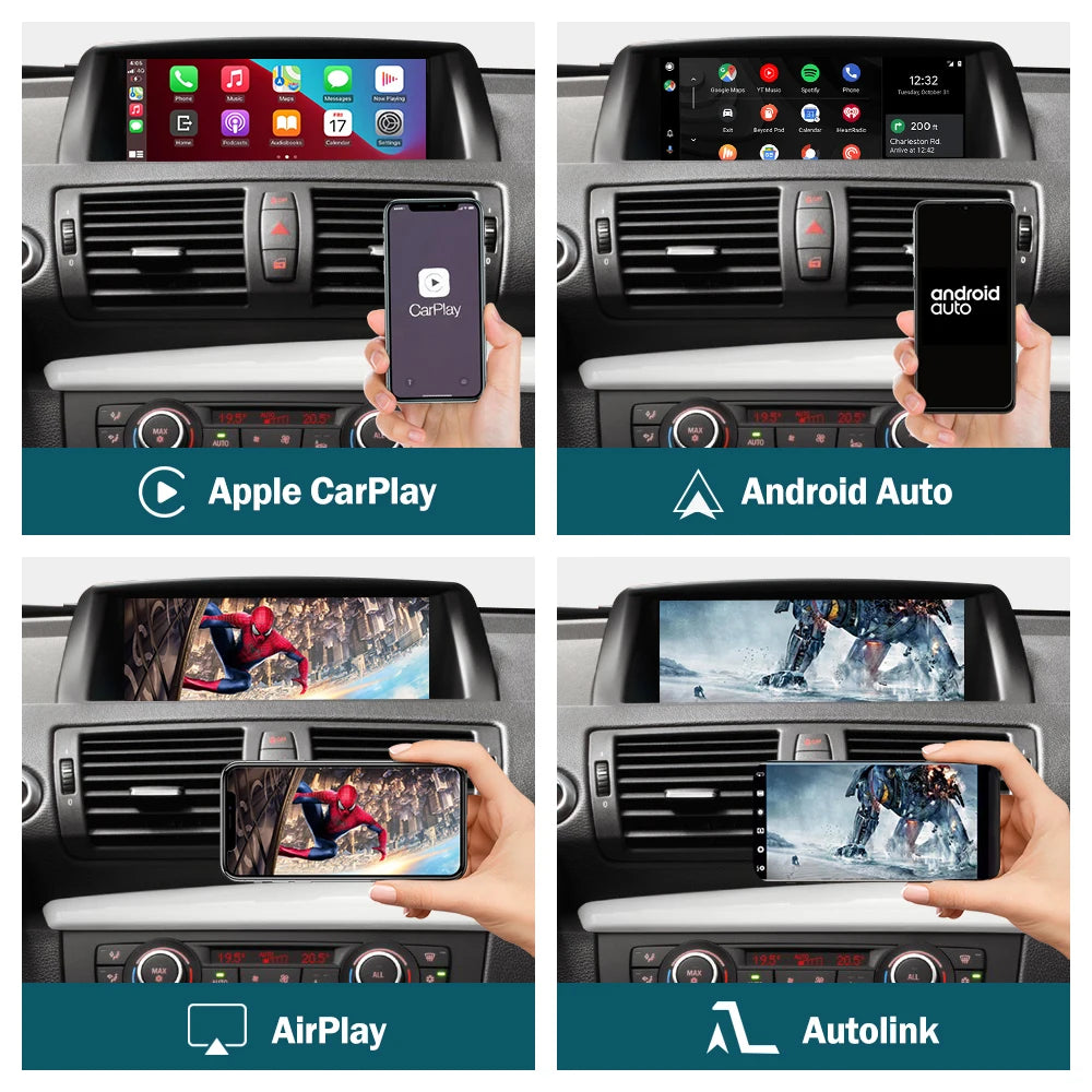 Wireless CarPlay for BMW Series 1 E81 E82 E87 E88 CIC 2008-2012, with Android Auto Mirror Link AirPlay CarPlay Autolink Function