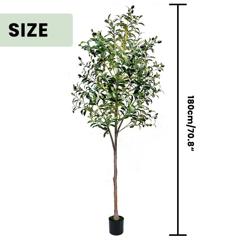 Realistic Artificial Olive Tree, Lifelike Faux Olive Plant for Home, Office, Garden Décor