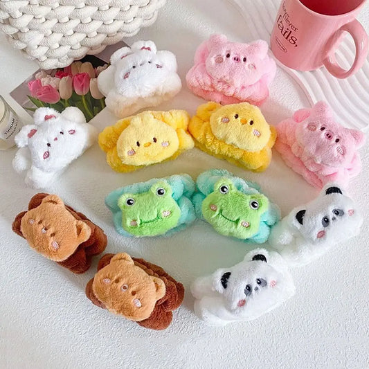 1Pair Cartoon Flannel Face Wash Hand Wrist Strap Reusable Sweatband Towel Band Flexible Face Wash Absorbent Water Wrist Strap