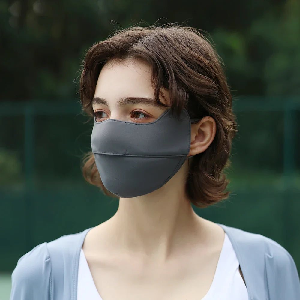 OhSunny Sun Protection Face Mask UPF 50+ Summer Outdoor Anti-UV Quick Dry Open Nose Masks Breathable Facial Mouth Cover