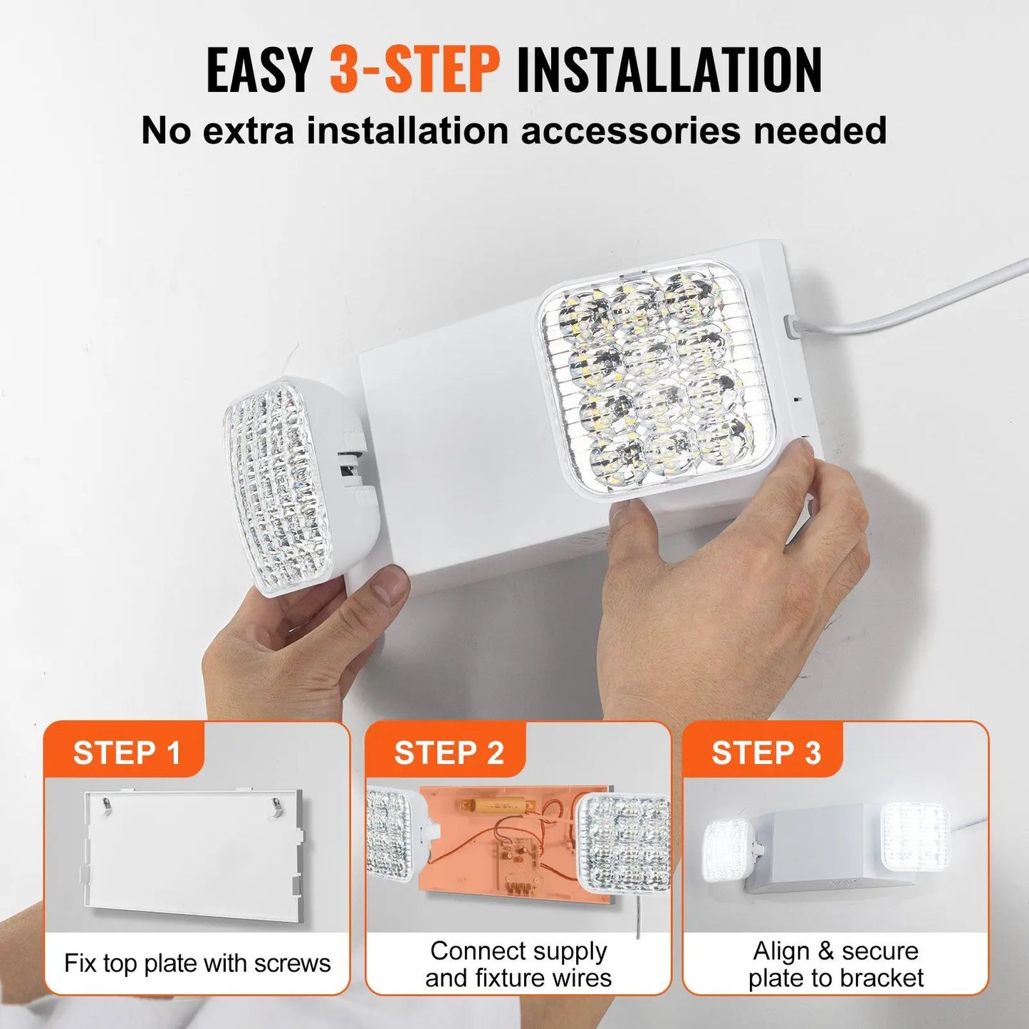 12-Piece Commercial LED Emergency Light Exit Lighting Fixture with Backup Battery for Emergency Situations