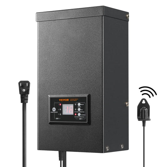 600W Low Voltage Landscape Lighting Transformer 120V AC 12V/14V AC Outdoor Spotlight Waterproof Pathway Pool Light Photocell
