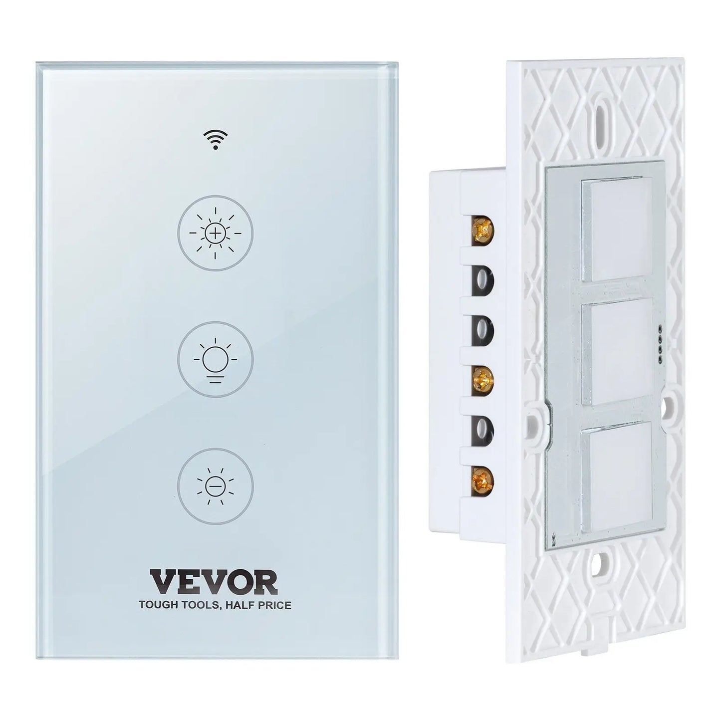 WiFi Smart Light Dimmer Switch 100-250V AC Wi-Fi 2.4GHz 15%- Stepless Dimming LED Dimmable Touch Panel App Remote Control