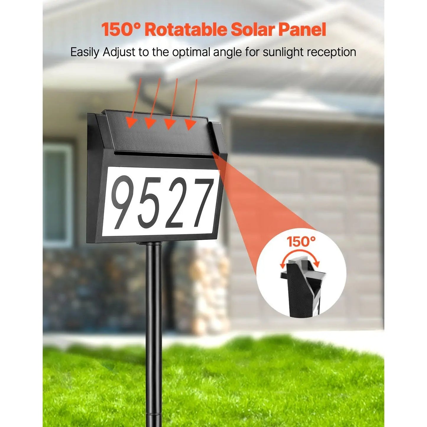 Stable Waterproof Solar LED House Address Signs Illuminated Yard Street Numbers for Home Premium Outdoor LED Illuminated Sign