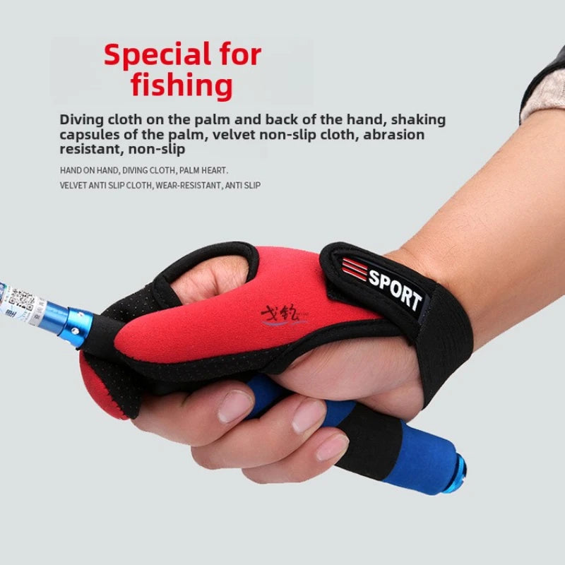 Fishing Equipment Anti Slip Two Finger Gloves for Fishing Summer Sun Protection Breathable Fishing Gloves Anti-wear Gloves