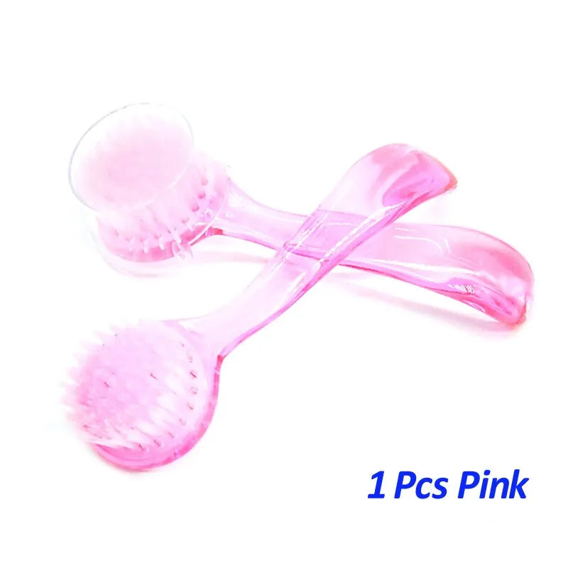 New Plastic Nail Brush Soft Remove Dust Make Up Washing Brushes Dust Round Head Powder Clean With Cap Pedicure