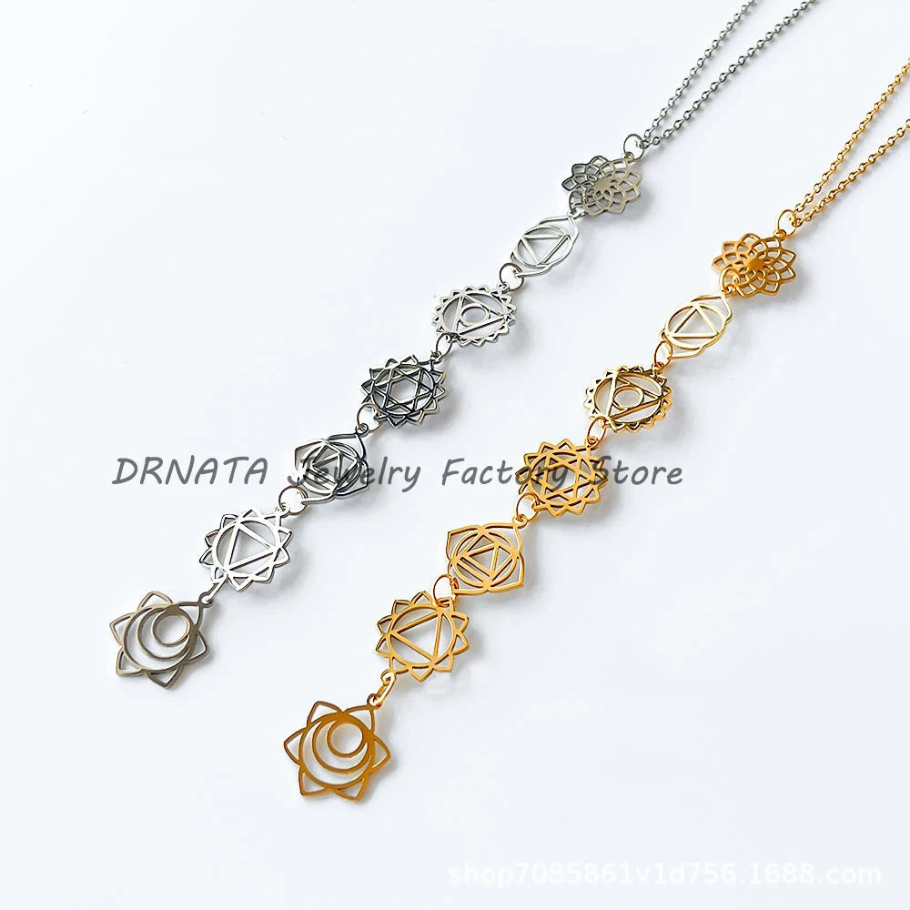 Stainless steel hollow out long charm pendant for women ladies girls sliver gold color clavicle chain necklace personality jewel