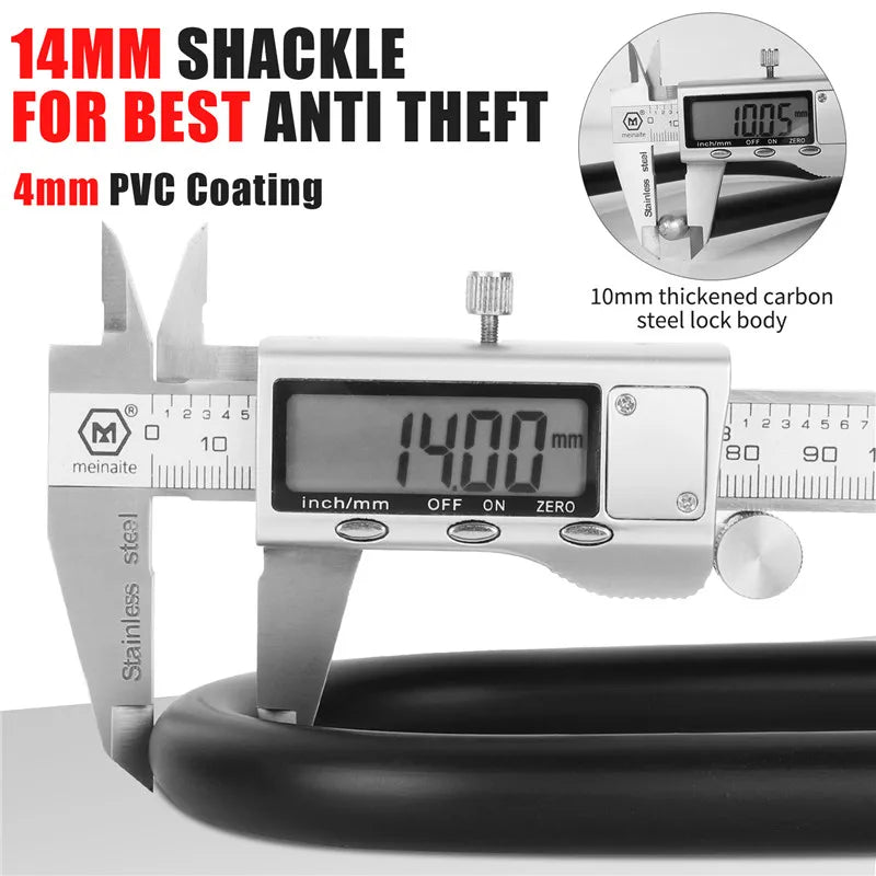 WEST BIKING Bicycle U Lock Portable Zinc Alloy MTB Road Bike Padlock Anti-theft Safety Lock Motorcycle E-Bike Cycling Accessory