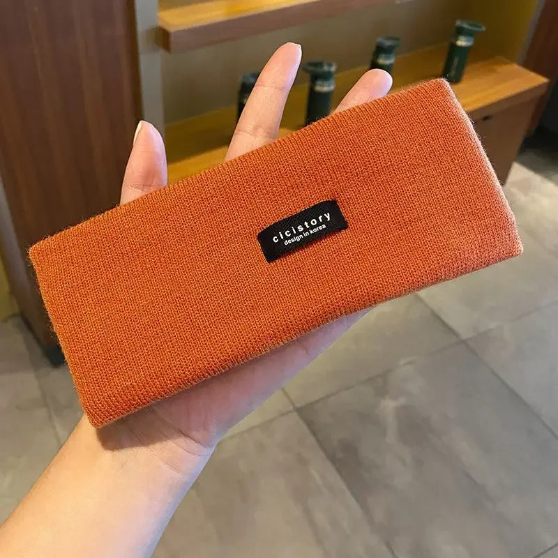 Knitted Headband Headwear Warm Thicken Wide-brim Woolen Headband Hair Accessories Hair Band Hair Band Face Wash Sports Hair Band