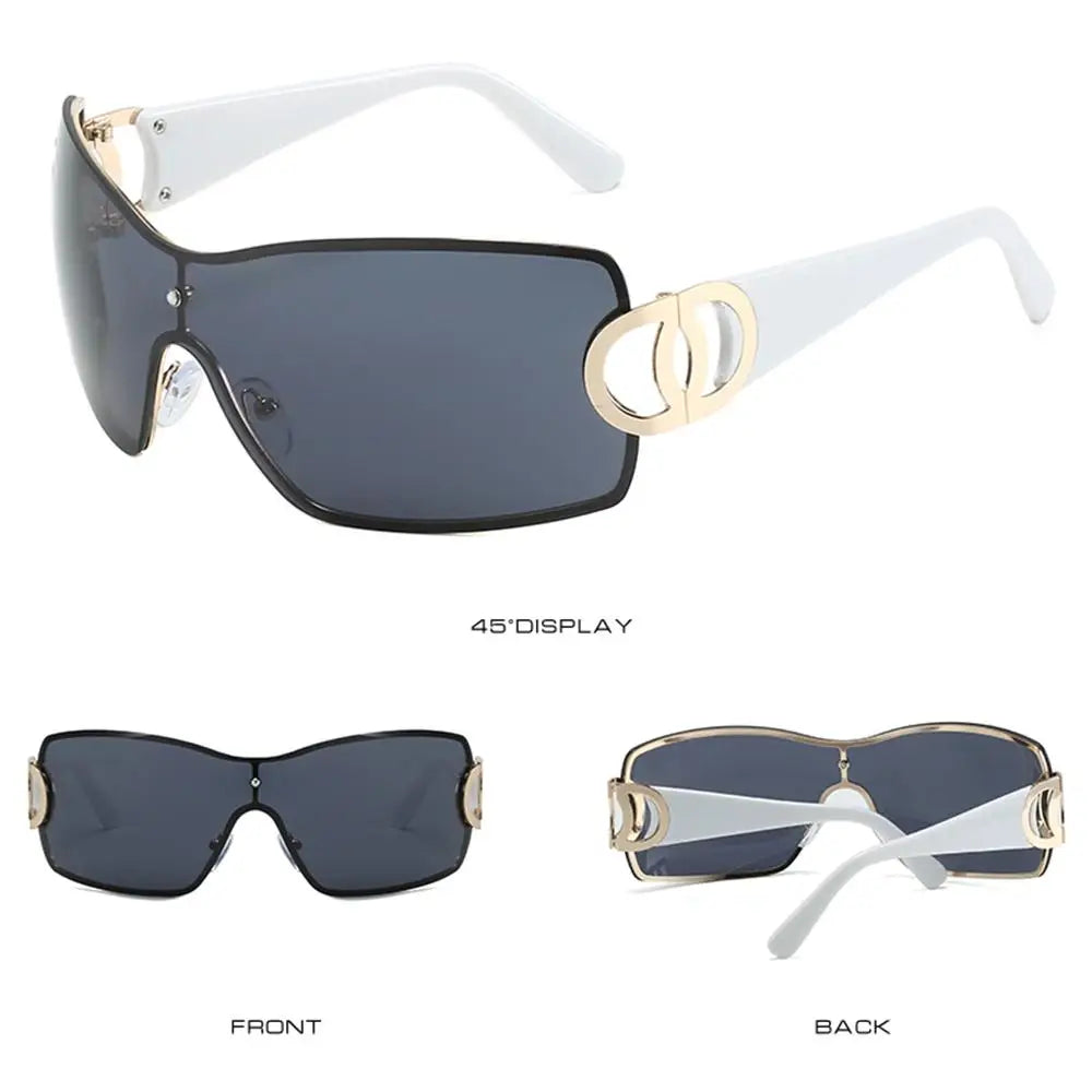 New Oversize Sports Men's Cycling Sun Glasses Punk One Piece Goggle Women 2000'S Brand Designer Sun Glasses Y2k Sunglasses