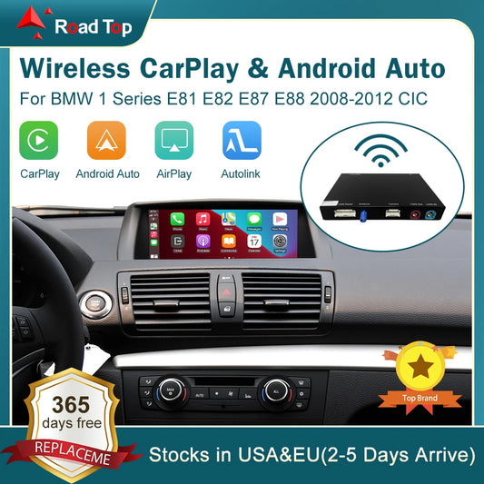 Wireless CarPlay for BMW Series 1 E81 E82 E87 E88 CIC 2008-2012, with Android Auto Mirror Link AirPlay CarPlay Autolink Function