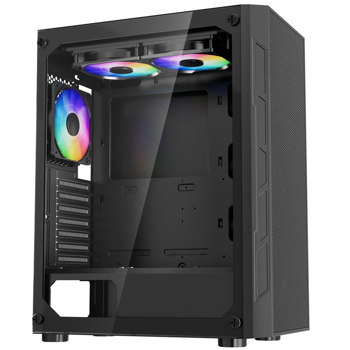 Mid-Tower PC Gaming Case with 3 X 120 mm ARGB Fans Compatible for ATX Motherboard for Computer Users